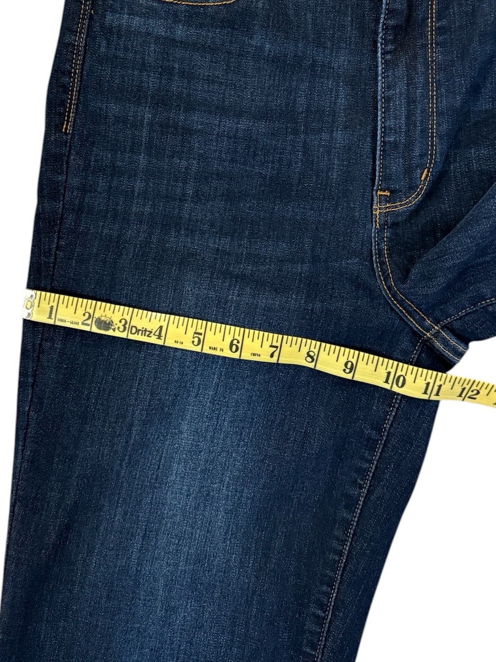 Judy Blue Straight Jeans 11/30 High Rise Dark Wash Raw Hem Stretch Fits 30x28 - Picture 11 of 15